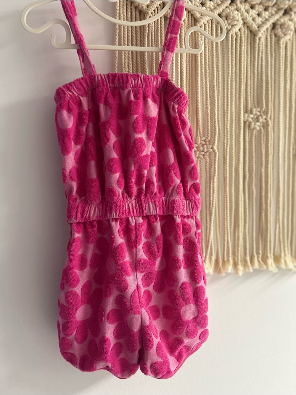 George Pink Floral Terry Romper